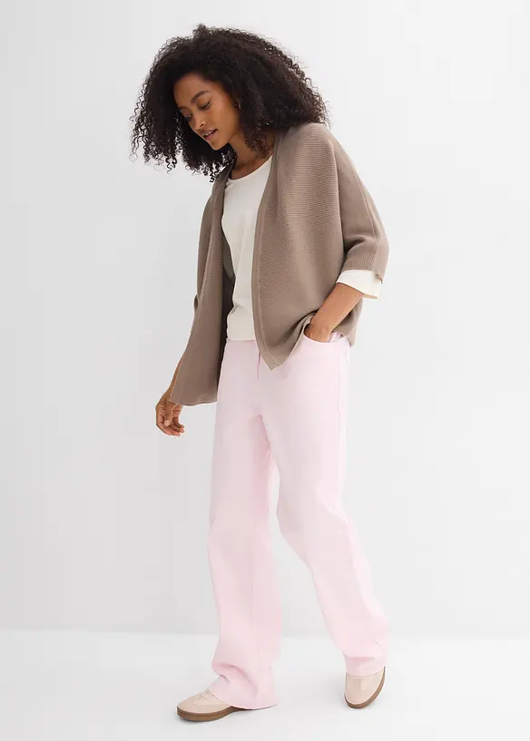 Gilet oversize en maille c&ocirc;tel&eacute;e, bonprix