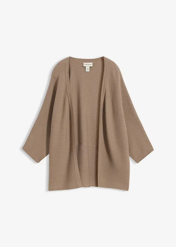 Gilet oversize en maille c&ocirc;tel&eacute;e, bonprix