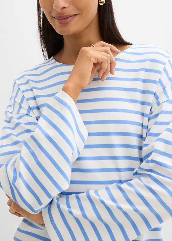 T-shirt manches longues ray&eacute; en coton, bonprix