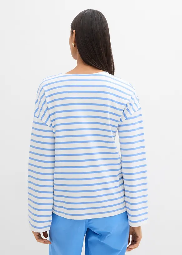 T-shirt manches longues ray&eacute; en coton, bonprix