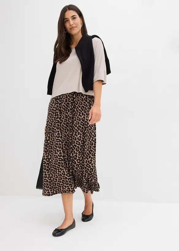 Shirt Kleid aus flie&szlig;endem Viskose-Elasthan-Mix, bonprix