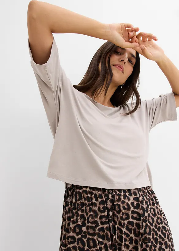 Shirt Kleid aus flie&szlig;endem Viskose-Elasthan-Mix, bonprix