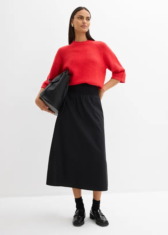 Midirock aus reiner Baumwolle, bonprix