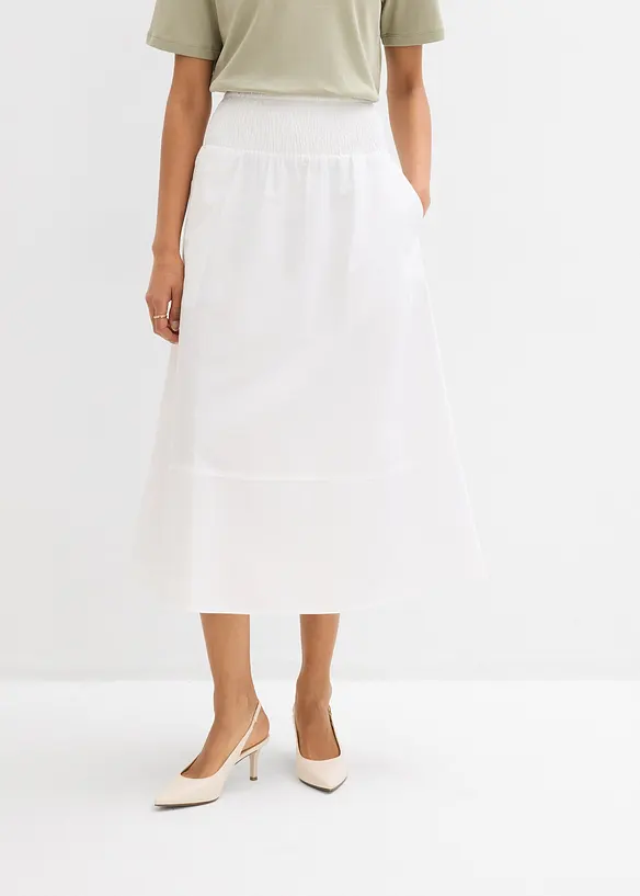 Midirock aus reiner Baumwolle, bonprix