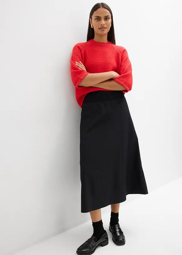 Midirock aus reiner Baumwolle, bonprix