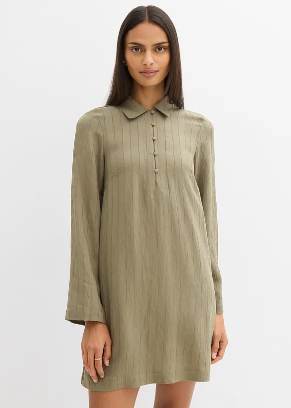 Robe fluide &agrave; col chemise boutonn&eacute;, bonprix