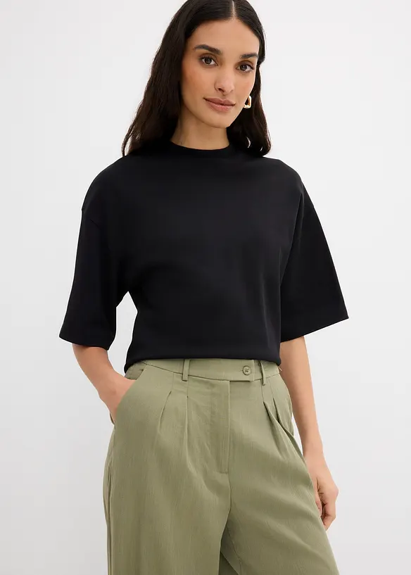 Hose mit dekorativem Knopf aus Viskose-Mix, bonprix