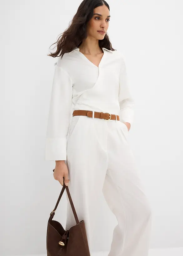 Pantalon avec bouton d&eacute;coratif, bonprix