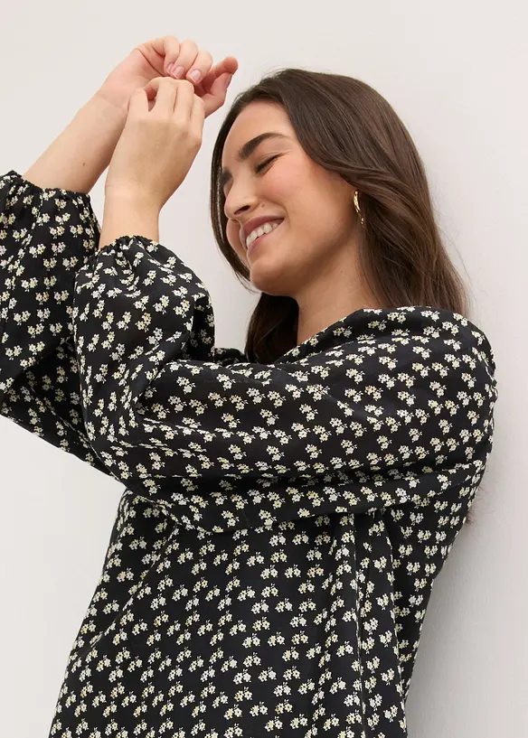 Minikleid aus strukturiertem Crinkle, bonprix