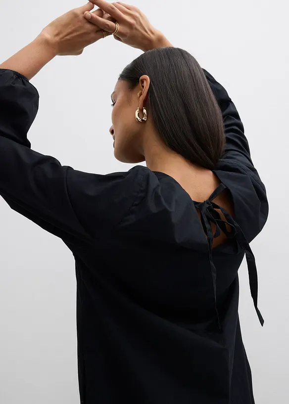 Robe-chemise &agrave; manches ballon, bonprix