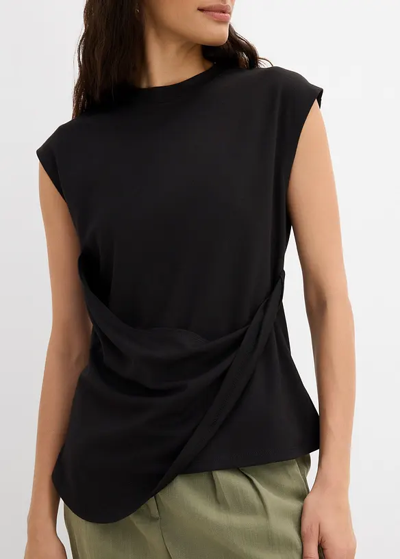 Shirt mit asymmetrischem Saum aus Viskose-Mix, bonprix