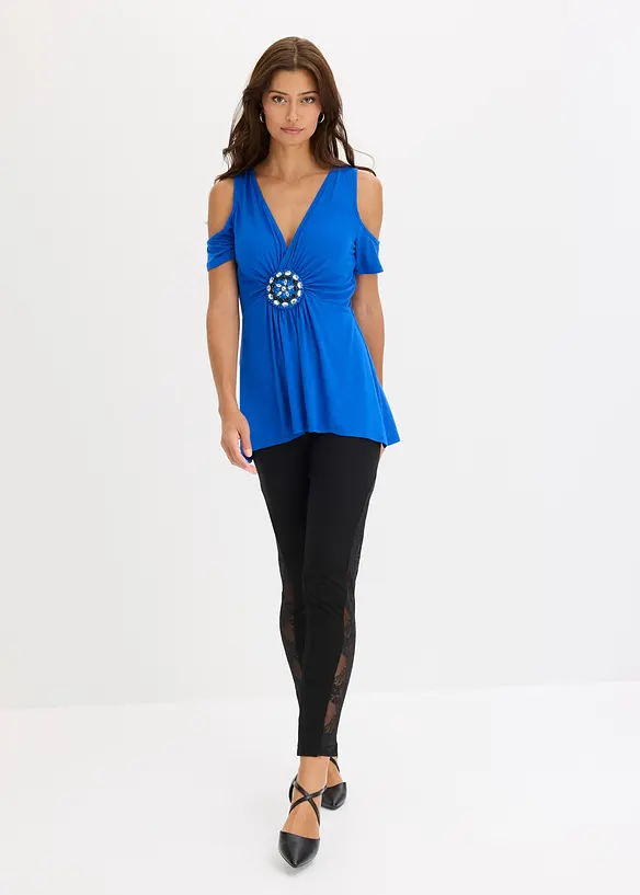 Cold-Shoulder-Shirt aus Mesh, bonprix