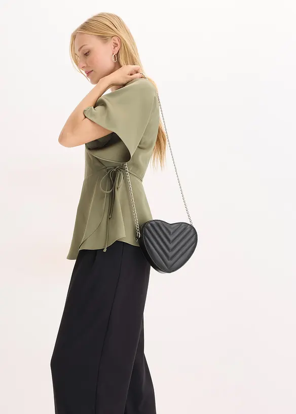 Blouse manches courtes &agrave; col en V, bonprix