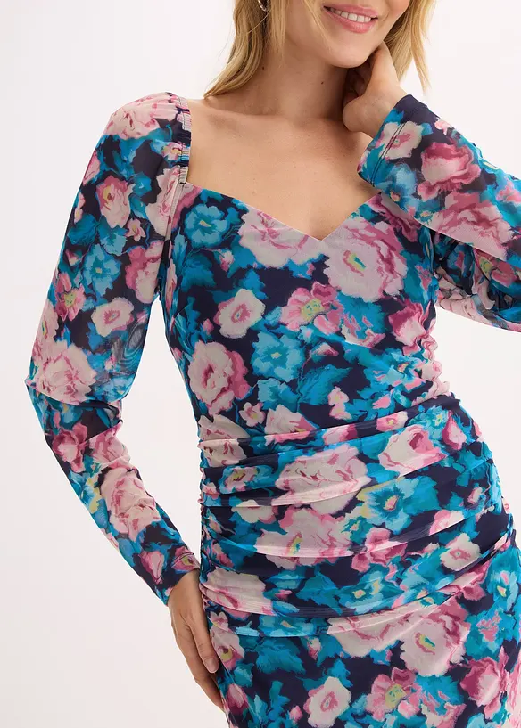 Robe midi en mesh pr&egrave;s du corps, bonprix