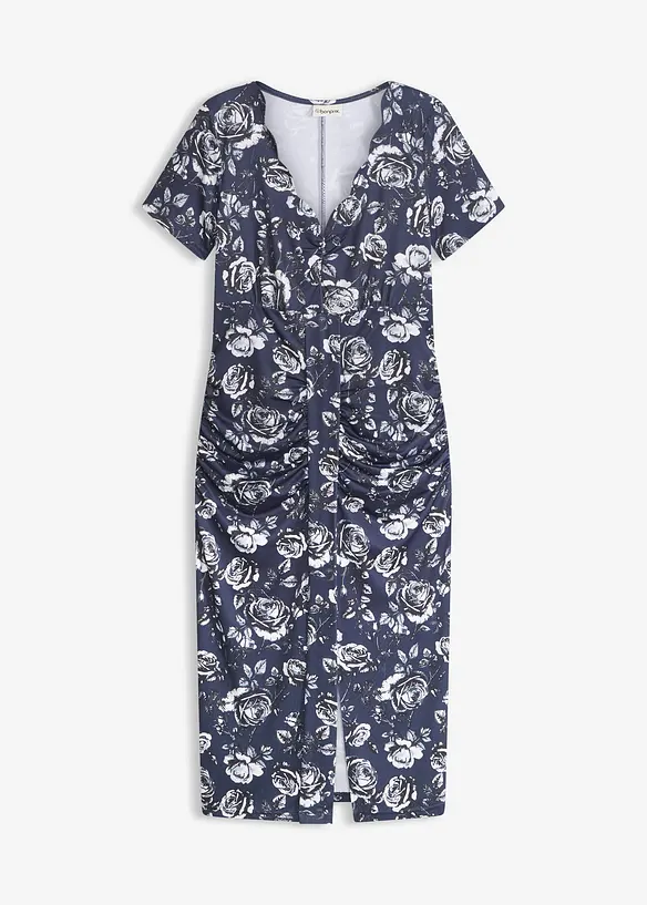 Robe midi pr&egrave;s du corps avec d&eacute;collet&eacute; plongeant, bonprix