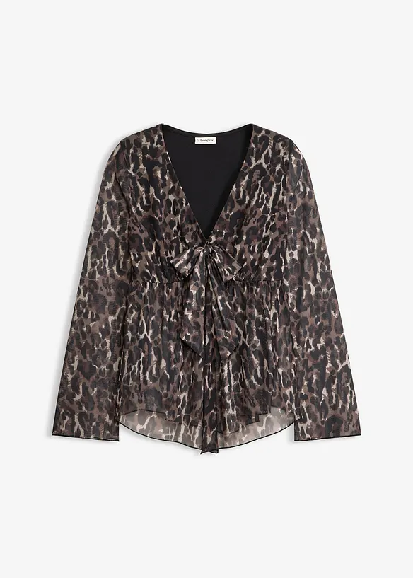 Figurbetontes Blusenshirt aus Mesh, bonprix