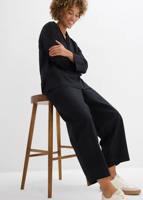 Barrel-Hose aus leichtem Leinen-Mix, bonprix