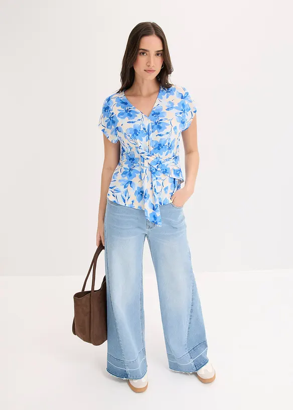 T-shirt avec d&eacute;tail n&oelig;ud, bonprix