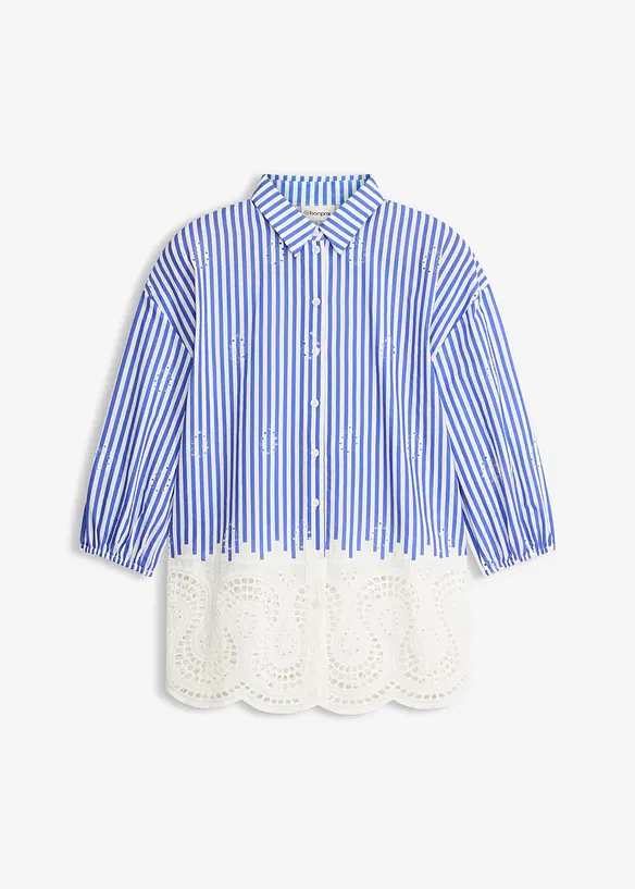 Chemisier oversize &agrave; broderie anglaise, bonprix