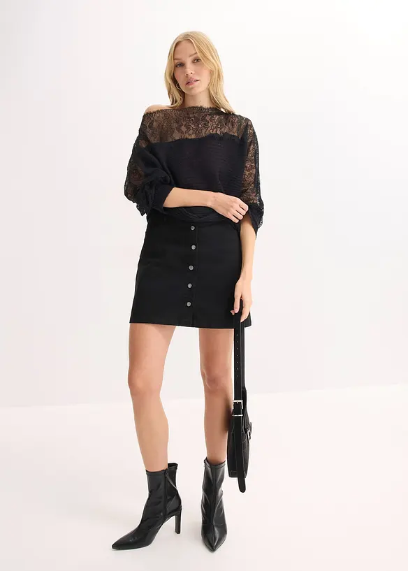 Sommer-Strickpullover mit Spitze, bonprix