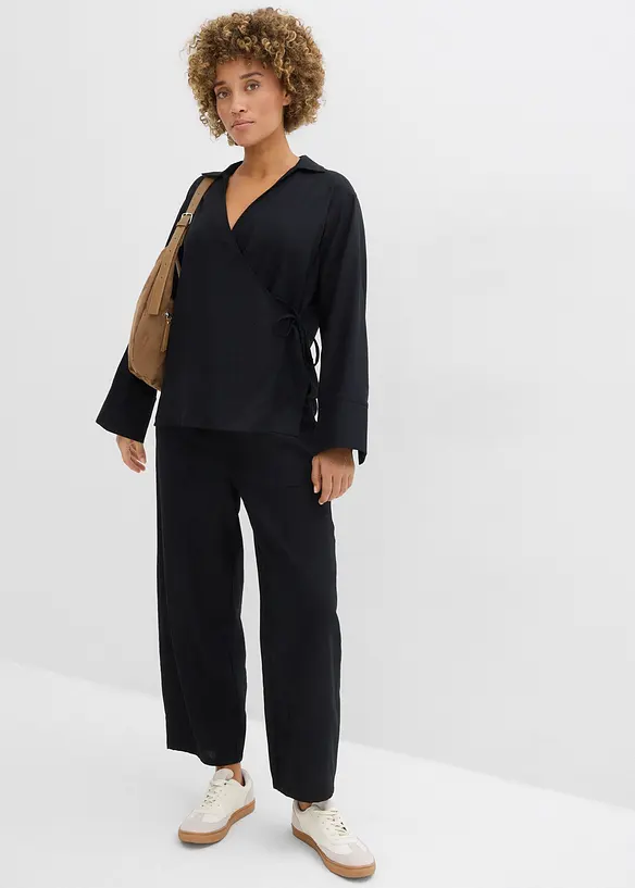 Barrel-Hose aus leichtem Leinen-Mix, bonprix