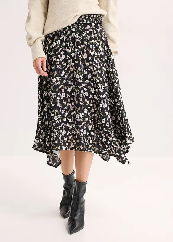 Midirock aus reiner Vikose, bonprix