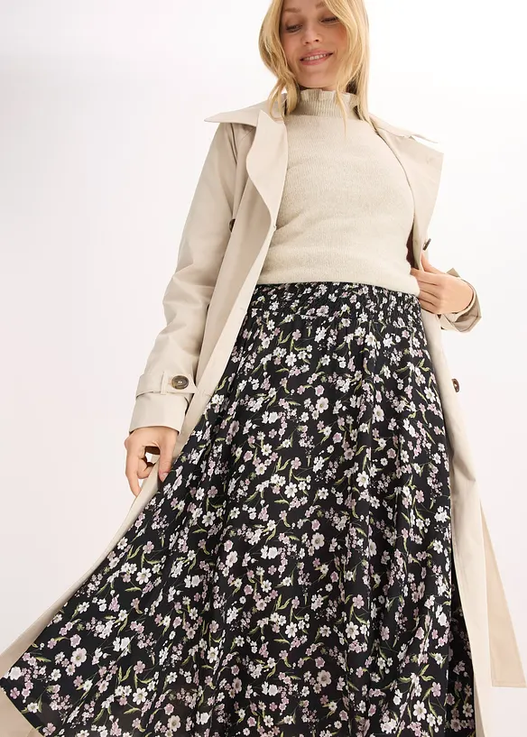 Midirock aus reiner Vikose, bonprix