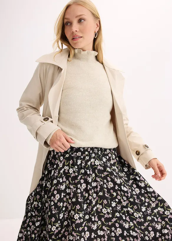 Midirock aus reiner Vikose, bonprix