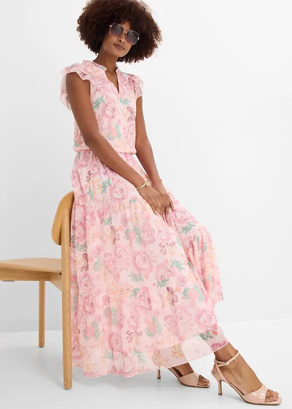 Jupe longue en mesh doux, bonprix