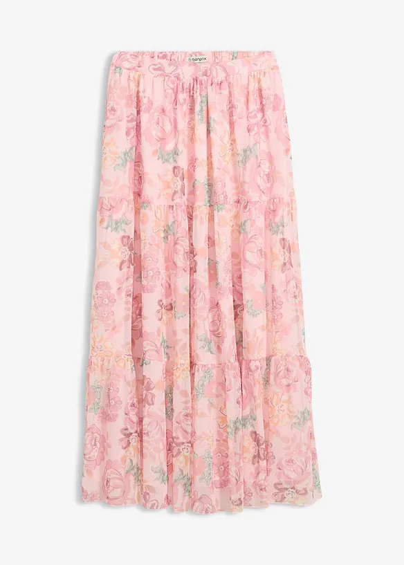 Jupe longue en mesh doux, bonprix