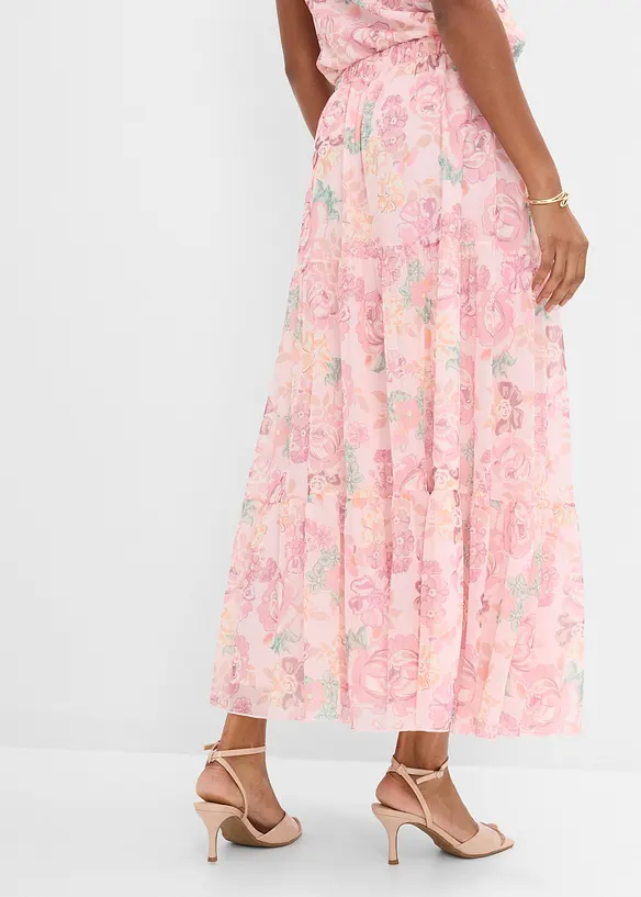 Jupe longue en mesh doux, bonprix