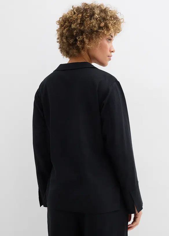 Wickelbluse aus Leinenmix, bonprix