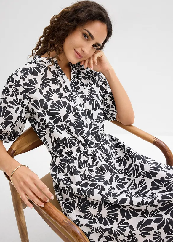 Weites Midikleid aus reiner Baumwolle, bonprix