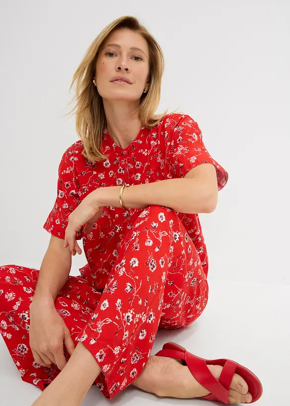 Schlupfbluse aus flie&szlig;ender Viskose, bonprix