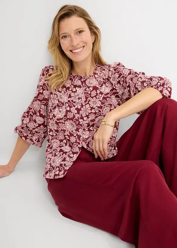 Bluse mit Puff&auml;rmeln, bonprix