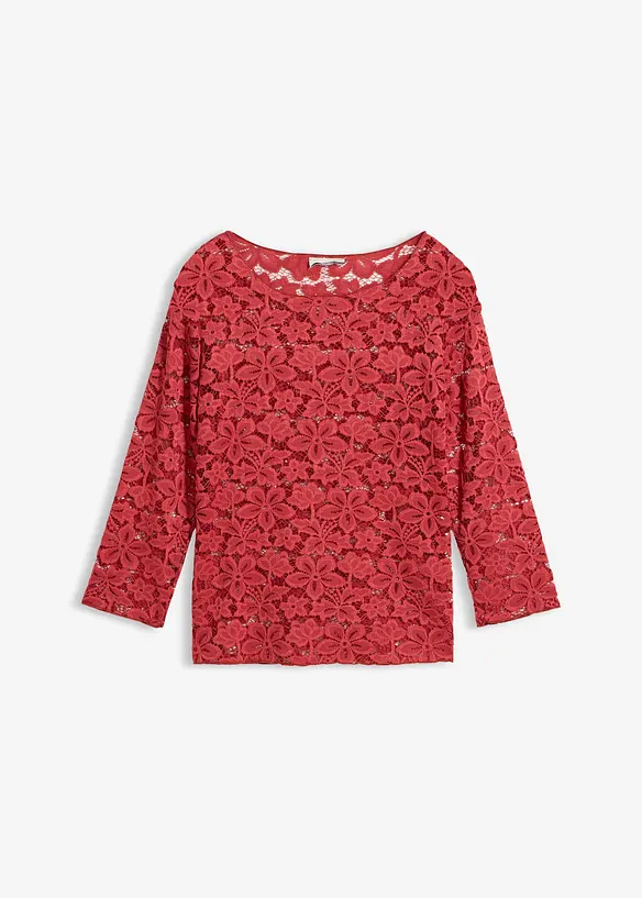 Tailliertes Spitzenshirt, bonprix