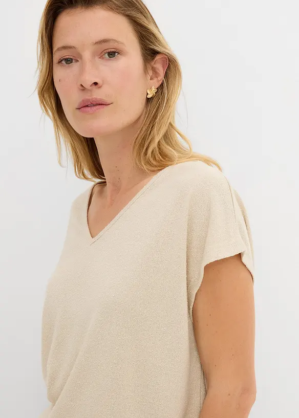 Oversize-Shirt in Strickoptik, bonprix