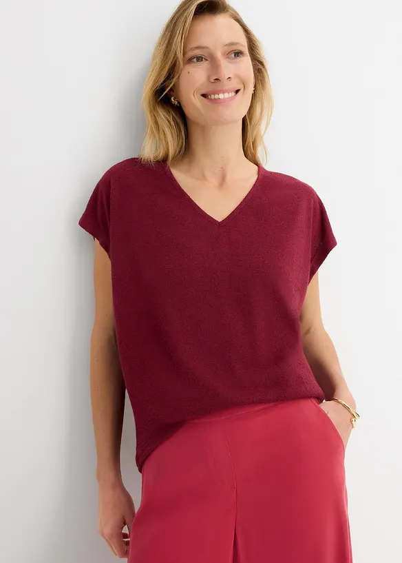 Oversize-Shirt in Strickoptik, bonprix