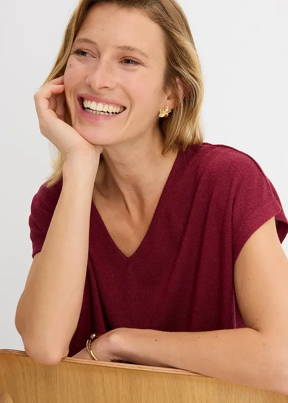 Oversize-Shirt in Strickoptik, bonprix