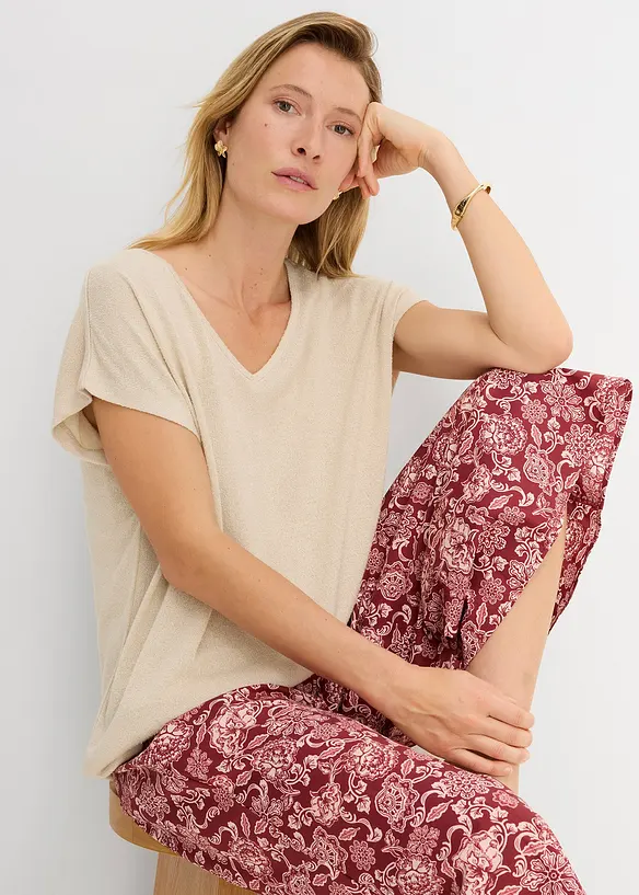 Oversize-Shirt in Strickoptik, bonprix