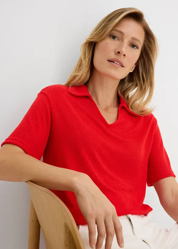Poloshirt in Strickoptik, bonprix