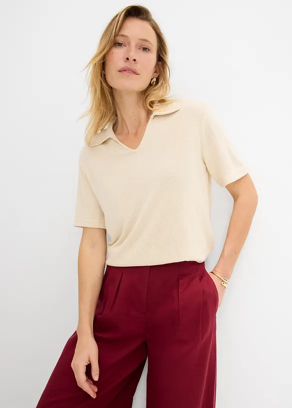 Poloshirt in Strickoptik, bonprix