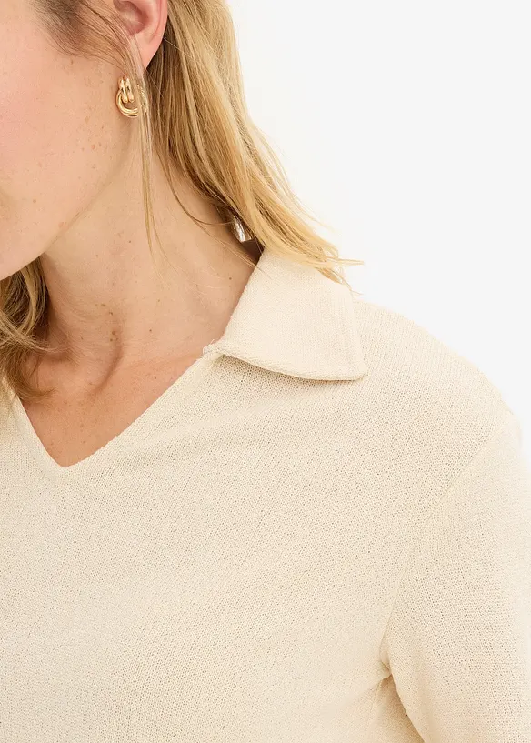 Poloshirt in Strickoptik, bonprix