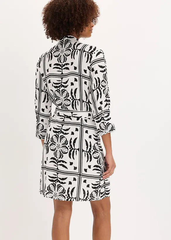 Hemdblusenkleid aus flie&szlig;ender Viskose, bonprix