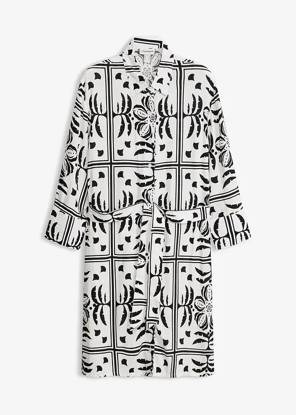 Hemdblusenkleid aus flie&szlig;ender Viskose, bonprix