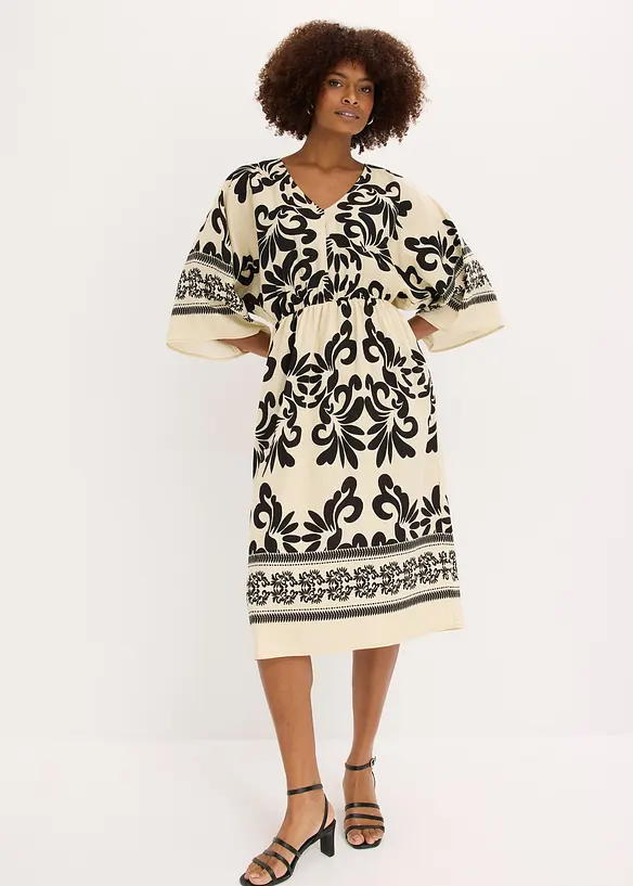 Midikleid aus flie&szlig;endem Viskoe-Mix, bonprix