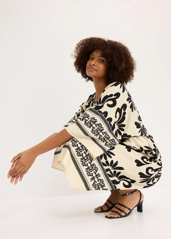 Midikleid aus flie&szlig;endem Viskoe-Mix, bonprix