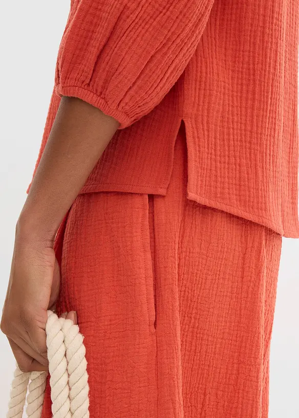 Blouse oversize en gaze de coton, bonprix