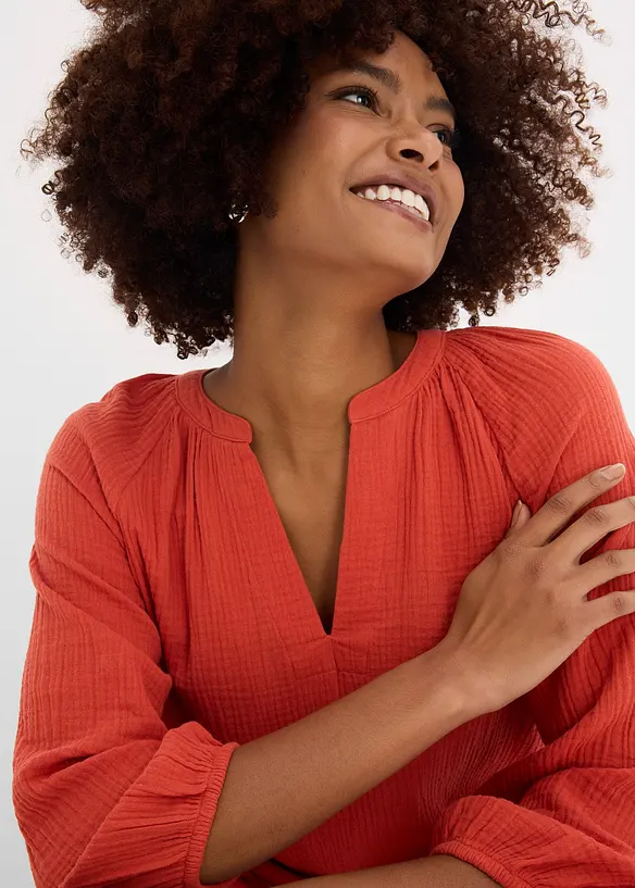 Blouse oversize en gaze de coton, bonprix