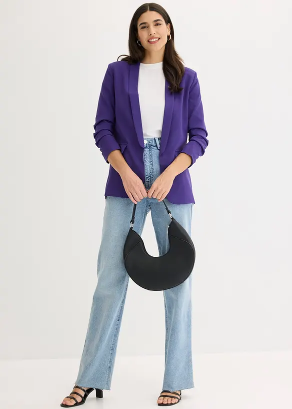 Blazer &agrave; manches fronc&eacute;es, bonprix